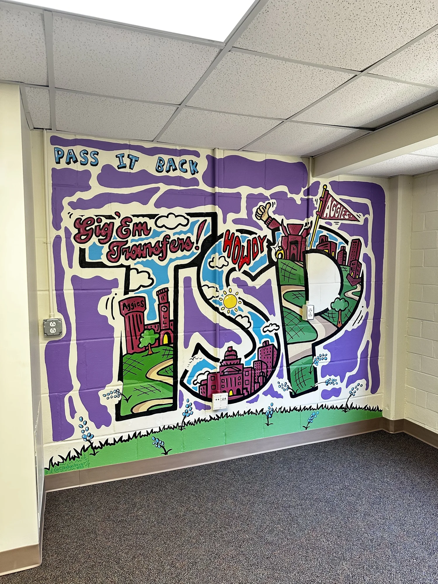 hotard hall texas a&m mural 2