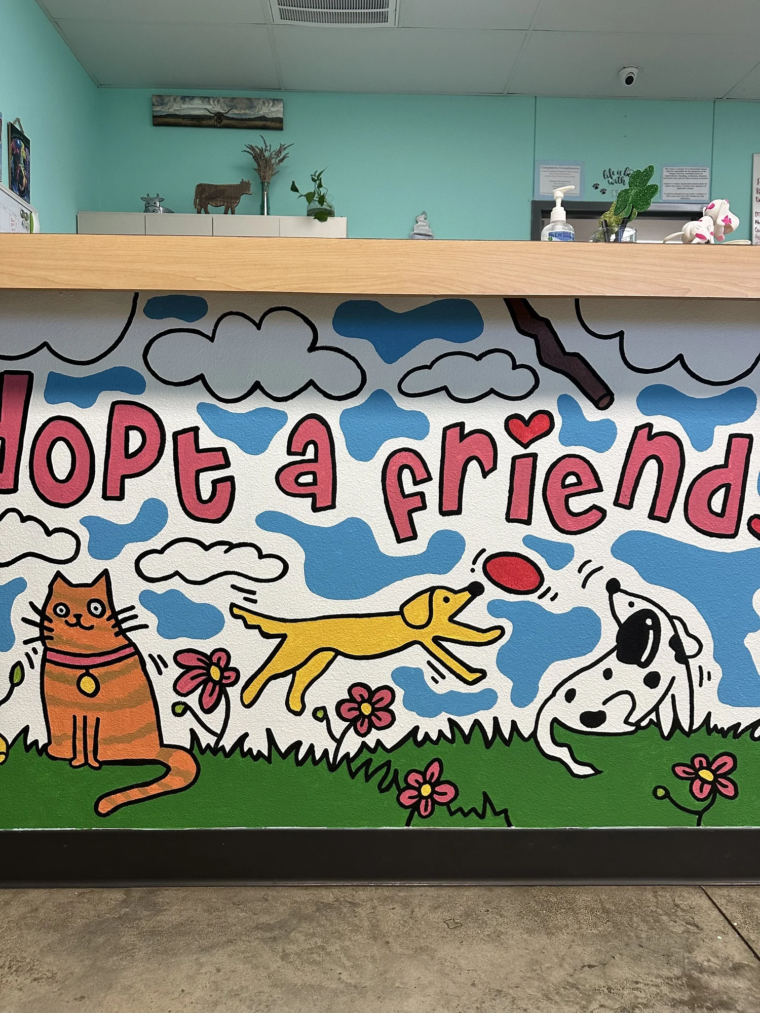 lampasas animal shelter mural closeup