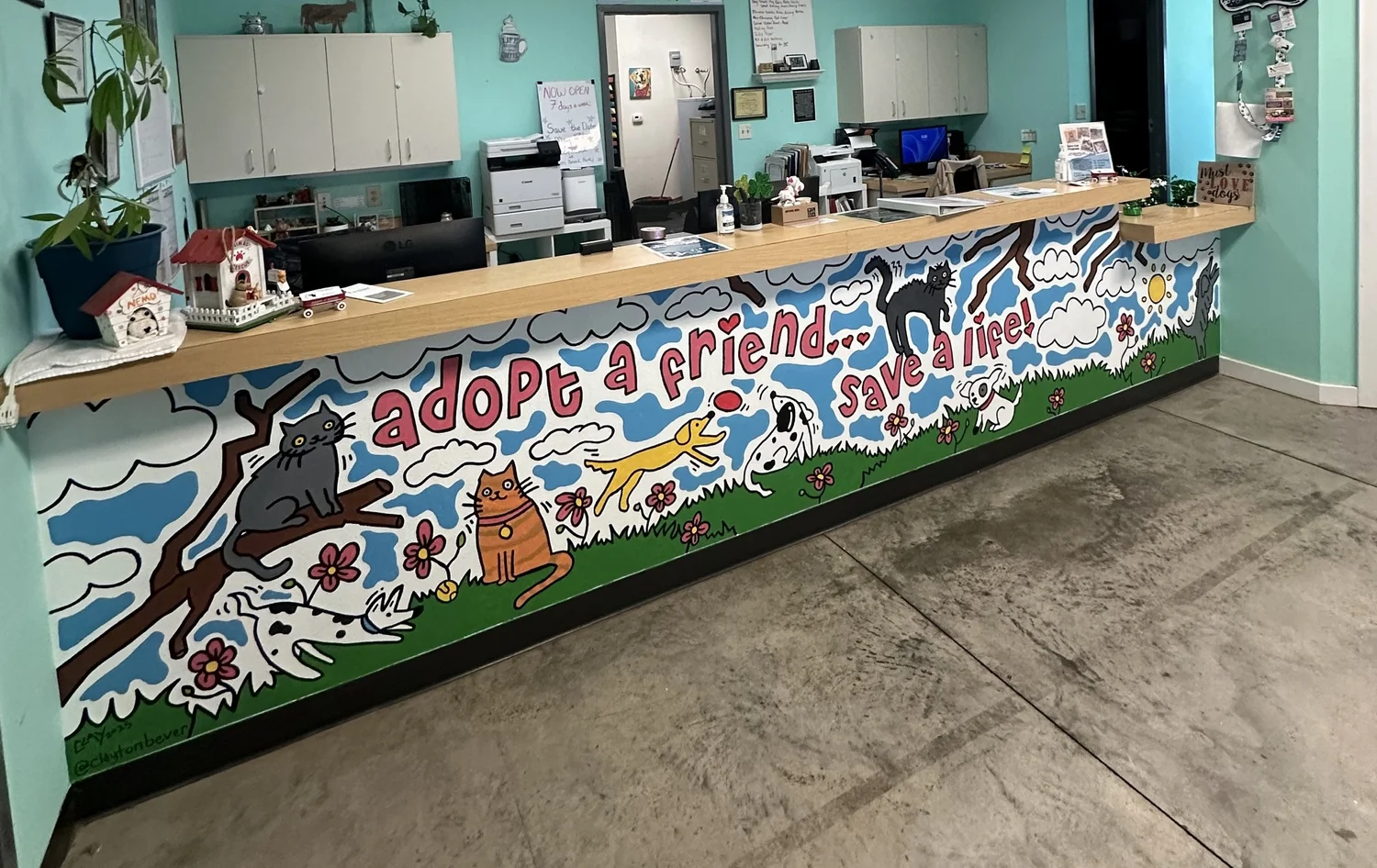 lampasas animal shelter mural wide