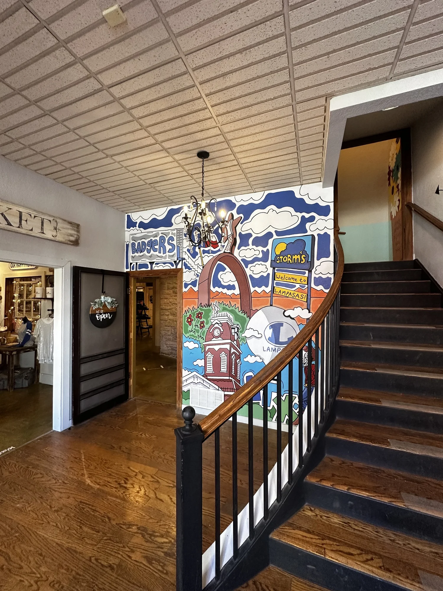 merk n tilley's staircase mural